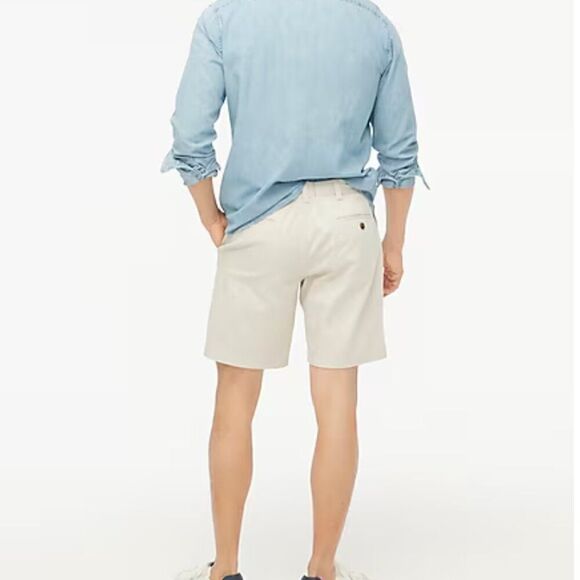 J. Crew Factory 9" Flex Chino Shorts in Stone khaki NWT size 34 - Picture 2 of 15
